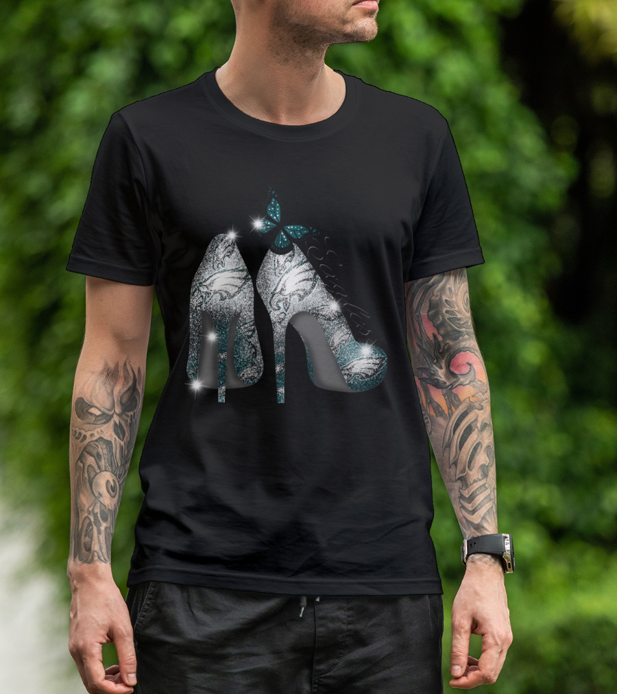 Philadelphia Eagles Heels With Butterfly T-Shirt