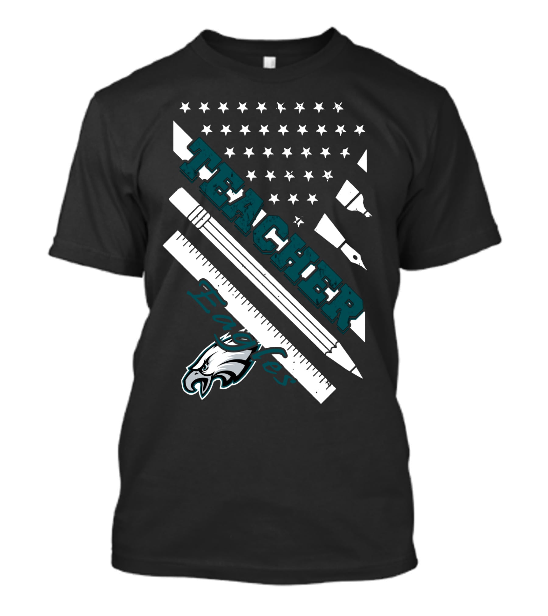Philadelphia Eagles Teacher Usa Flag T-Shirt
