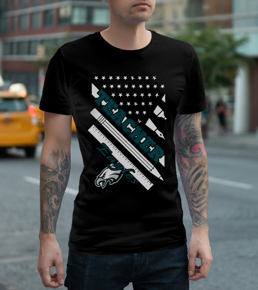 Philadelphia Eagles Teacher Usa Flag T-Shirt