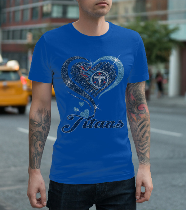 Tennessee Titans Heart Logo And Titans T-Shirt