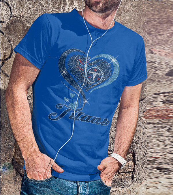 Tennessee Titans Heart Logo And Titans T-Shirt