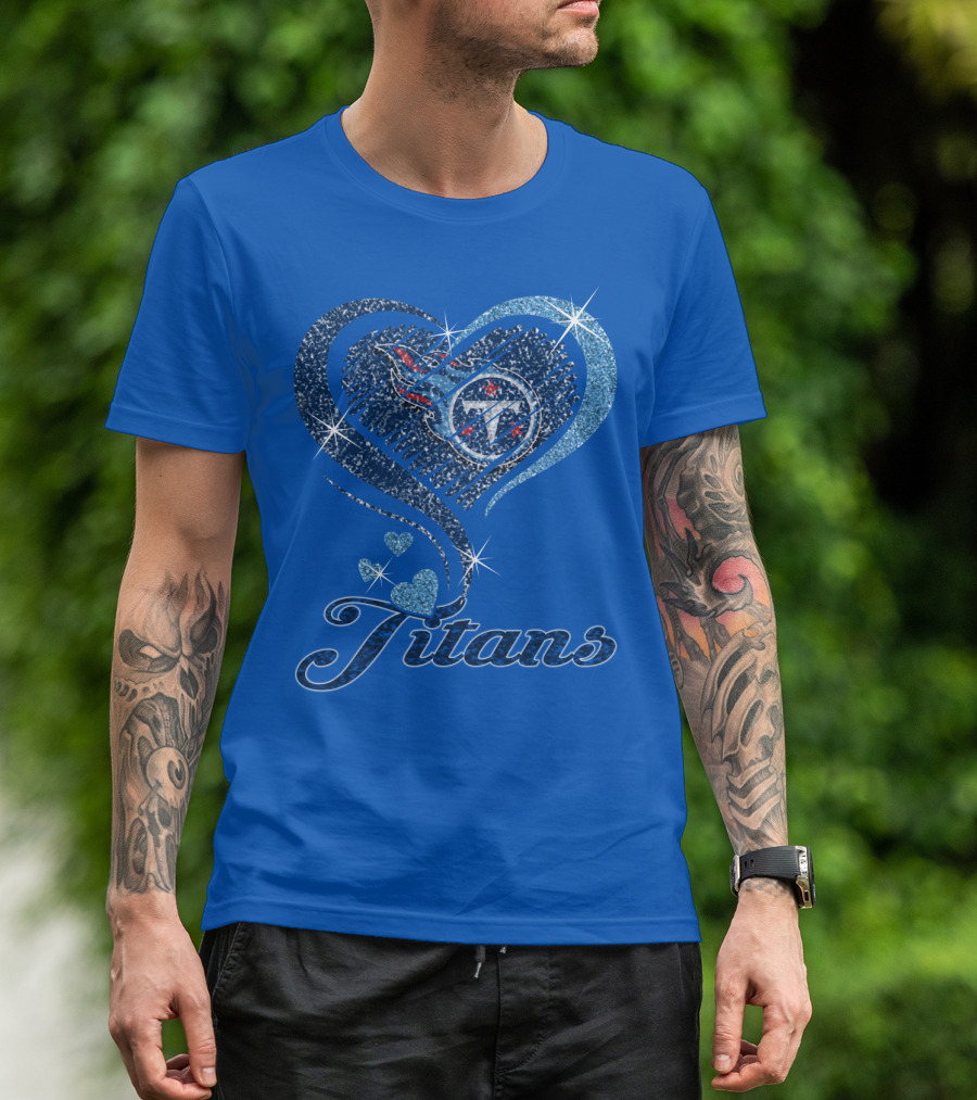 Tennessee Titans Heart Logo And Titans T-Shirt
