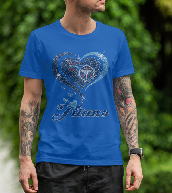 Tennessee Titans Heart Logo And Titans T-Shirt