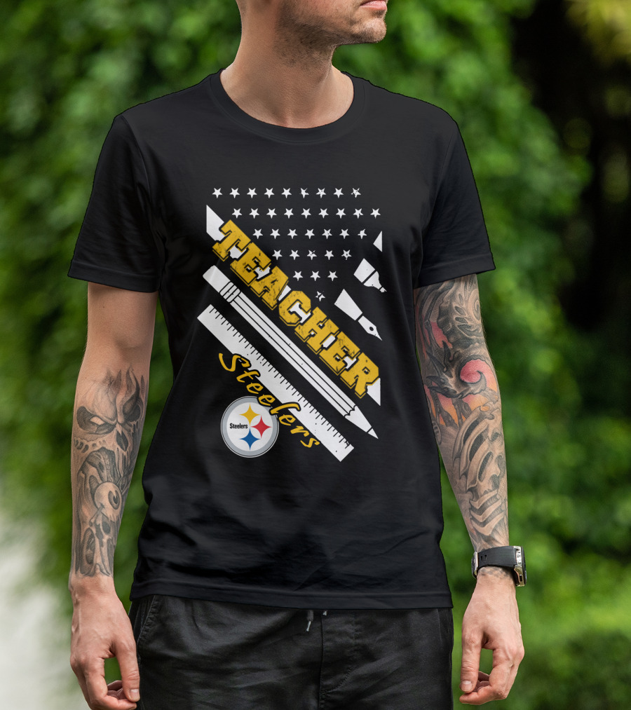 Pittsburgh Steelers Teacher Stars And Supplies T-Shirt