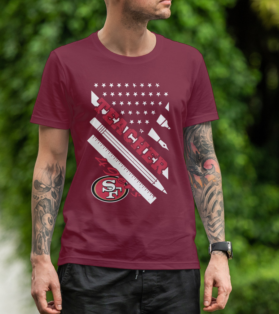 San Francisco 49ers Teacher Stars And Tools T-Shirt