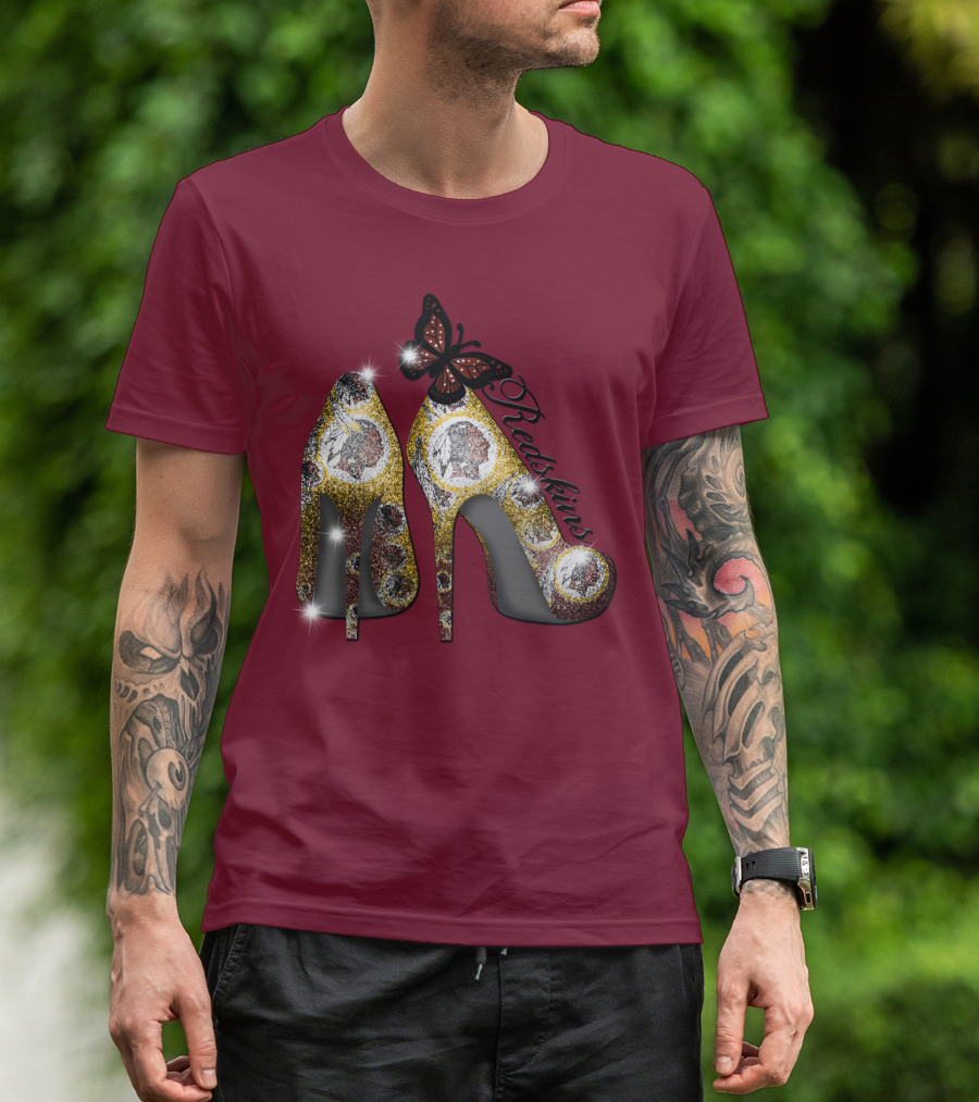 Redskins High Heels And Butterfly Sparkle T-Shirt