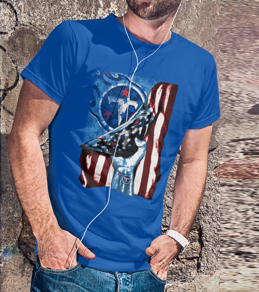 Tennessee Titans American Flag Stars And Stripes Team T-Shirt