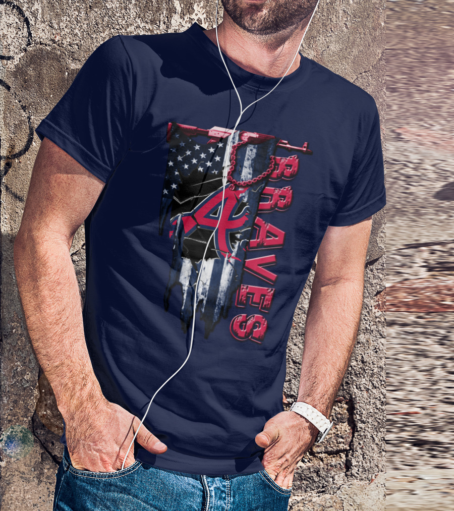 Atlanta Braves Patriotic Logo American Flag T-Shirt