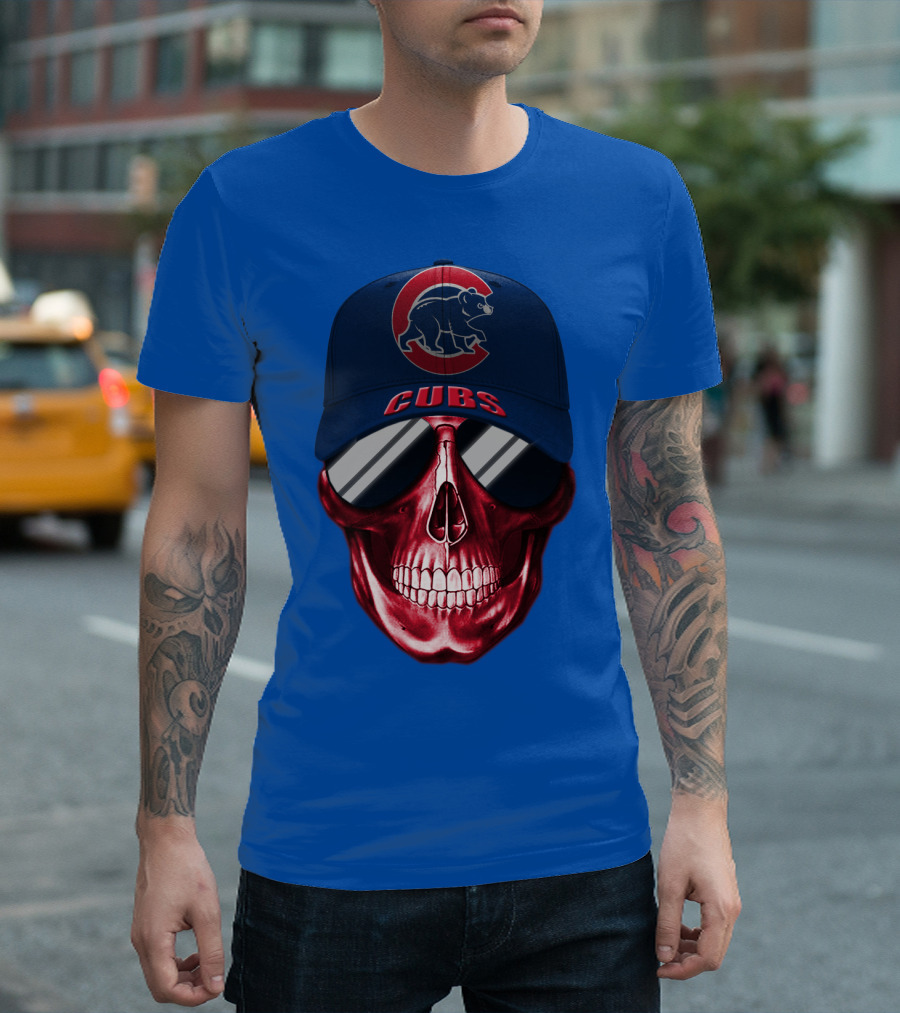 Chicago Cubs Skull Cap T-Shirt