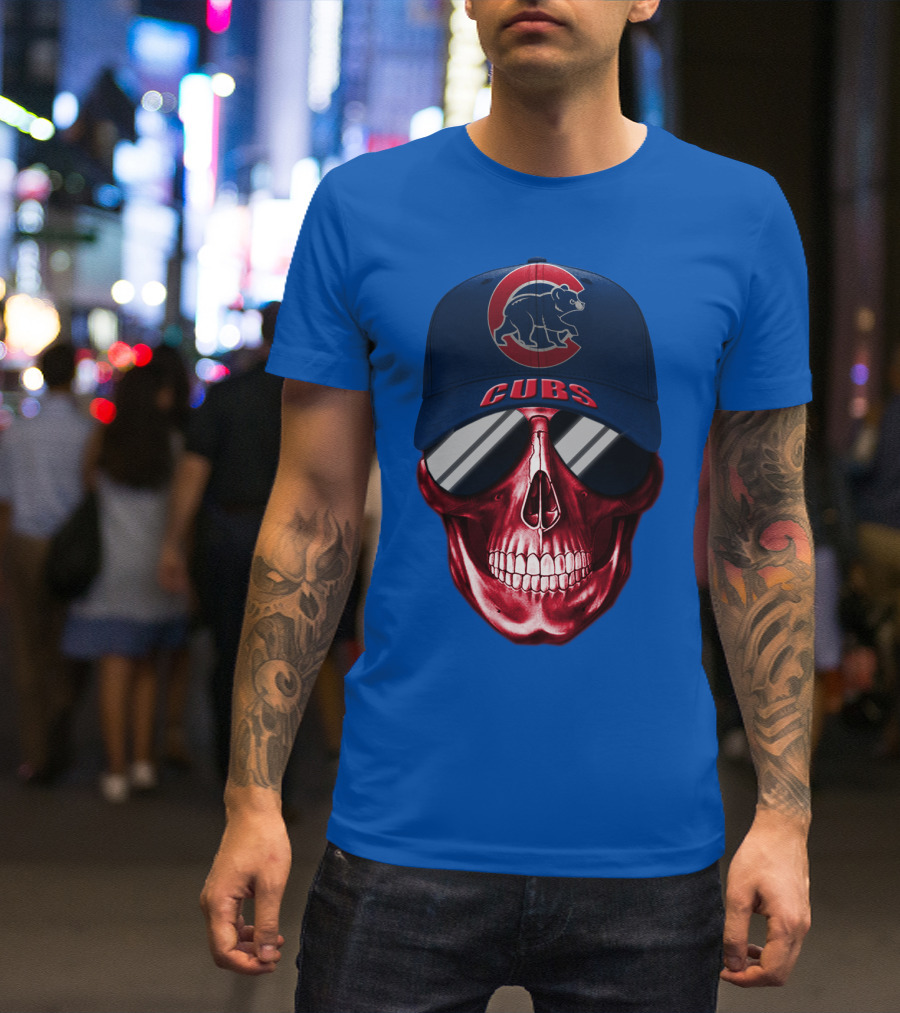 Chicago Cubs Skull Cap T-Shirt