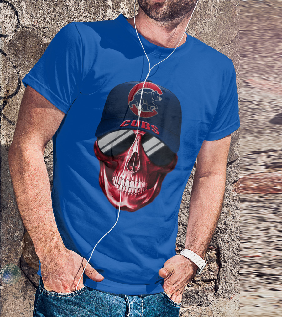 Chicago Cubs Skull Cap T-Shirt