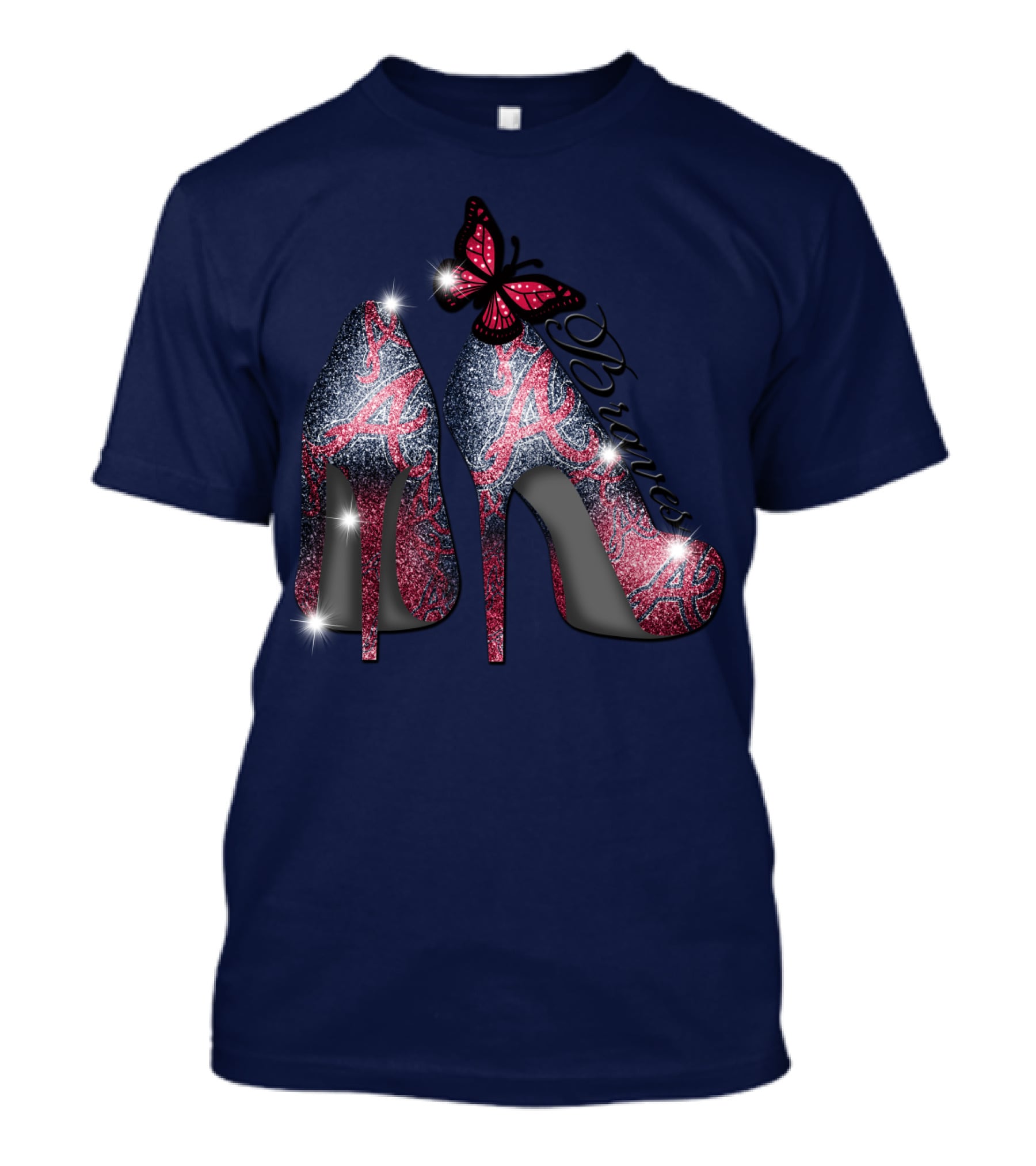 Atlanta Braves High Heels Butterfly T-Shirt
