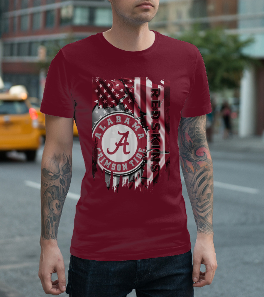 Alabama Crimson Tide Redskins Stars And Stripes T-Shirt