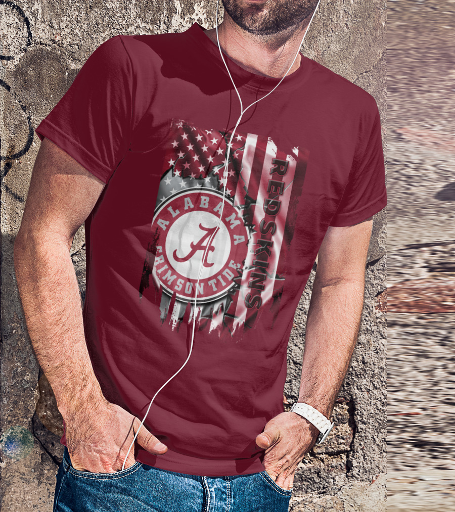 Alabama Crimson Tide Redskins Stars And Stripes T-Shirt