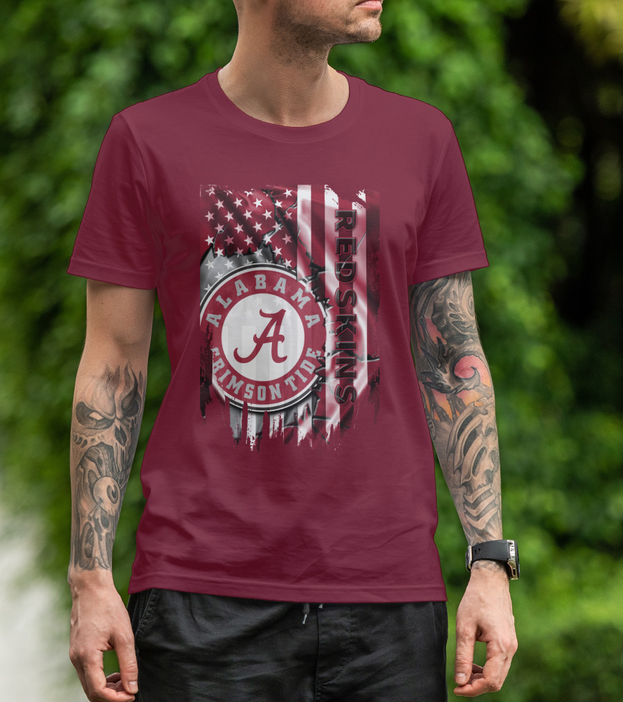 Alabama Crimson Tide Redskins Stars And Stripes T-Shirt