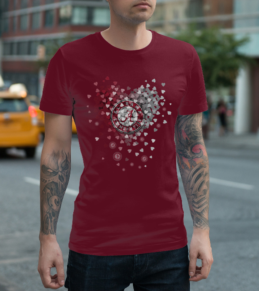 Alabama Crimson Tide Heart Logo Hope Filled Heiritage T-Shirt