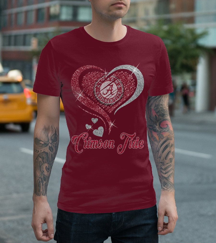 Alabama Crimson Tide Heart Sparkle T-Shirt