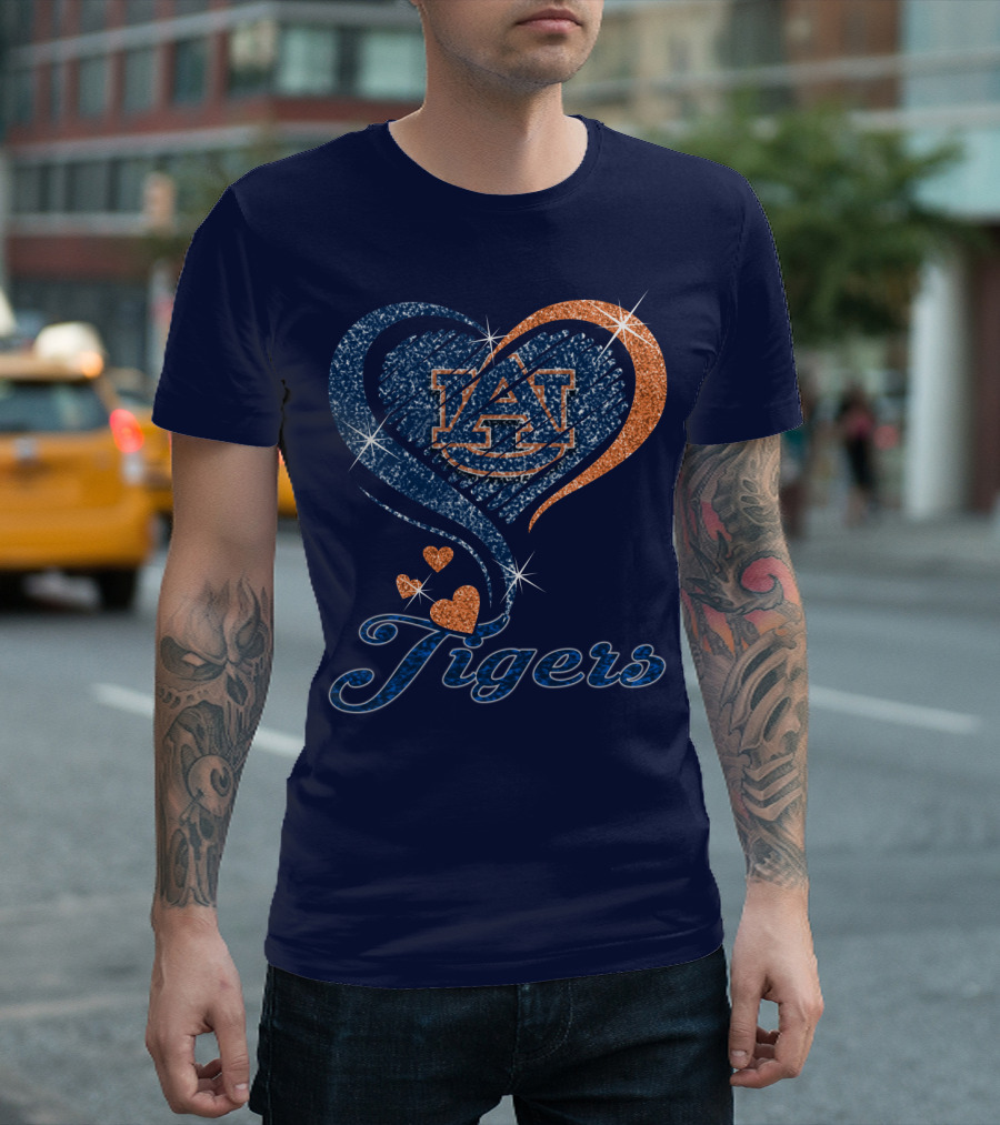 Auburn Tigers Heart Logo With Effect T-Shirt