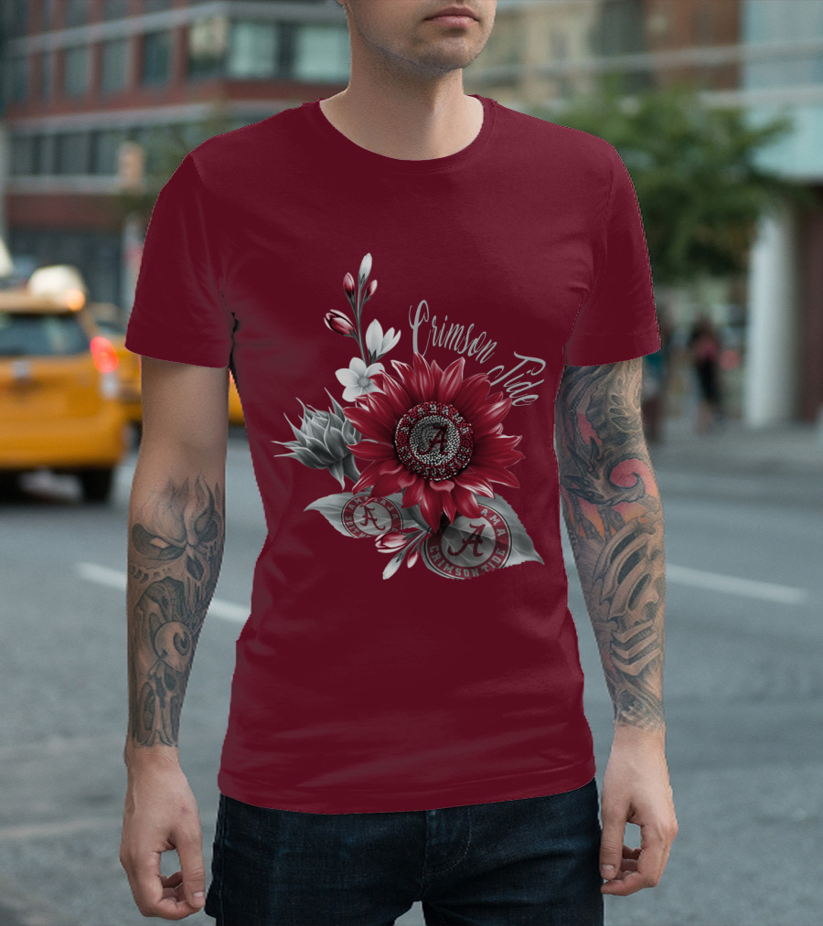 Crimson Tide Alabama A Flower T-Shirt