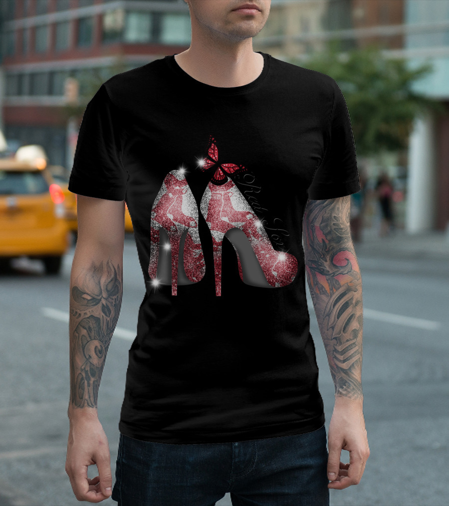 Boston Red Sox High Heels With Butterfly And Socks T-Shirt