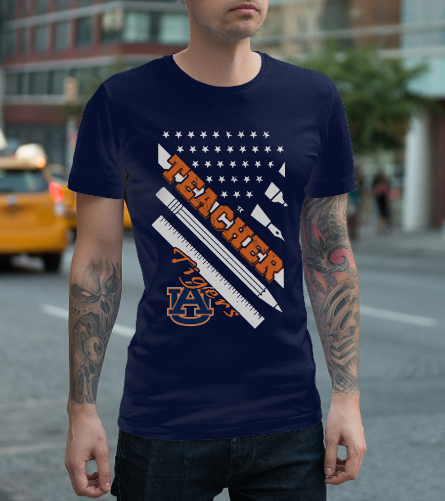 Auburn Teacher Tigers A Logo Pencil Ruler T-Shirt