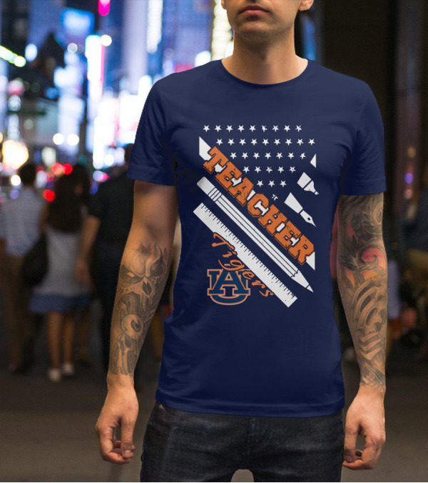 Auburn Teacher Tigers A Logo Pencil Ruler T-Shirt