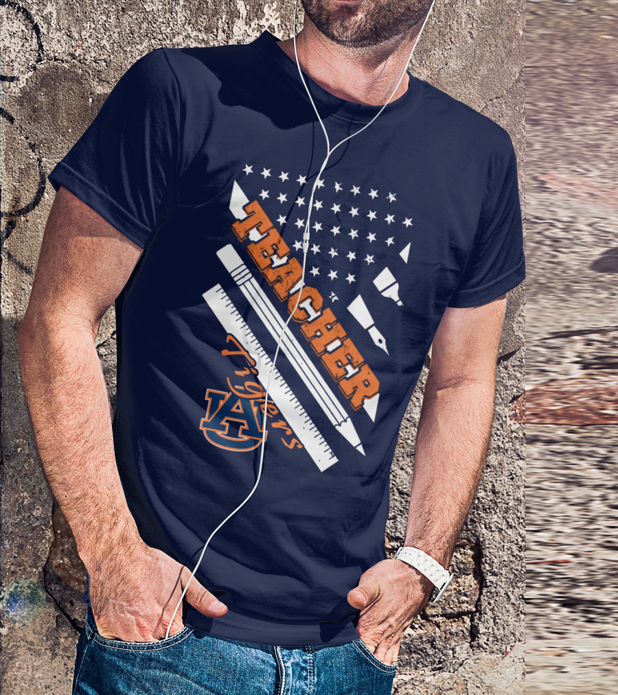 Auburn Teacher Tigers A Logo Pencil Ruler T-Shirt