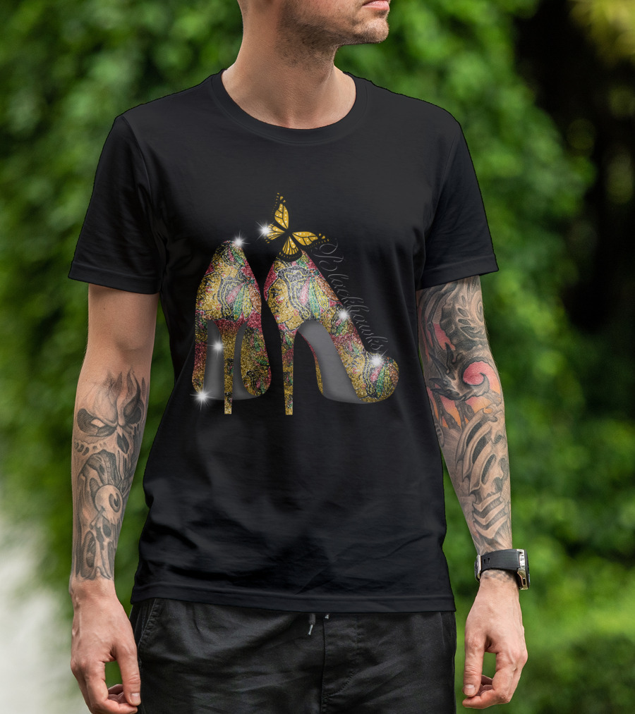 Chicago Blackhawks Heels With Butterfly Embellishment T-Shirt