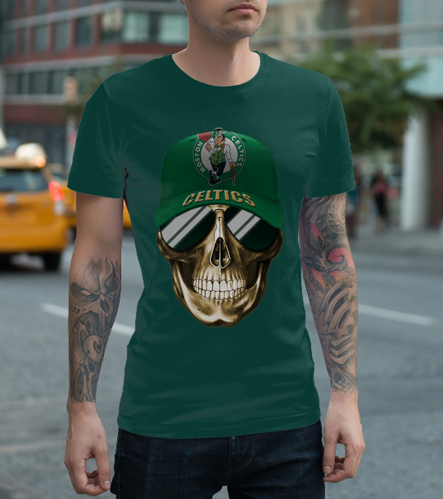 Boston Celtics Skull Cap T-Shirt