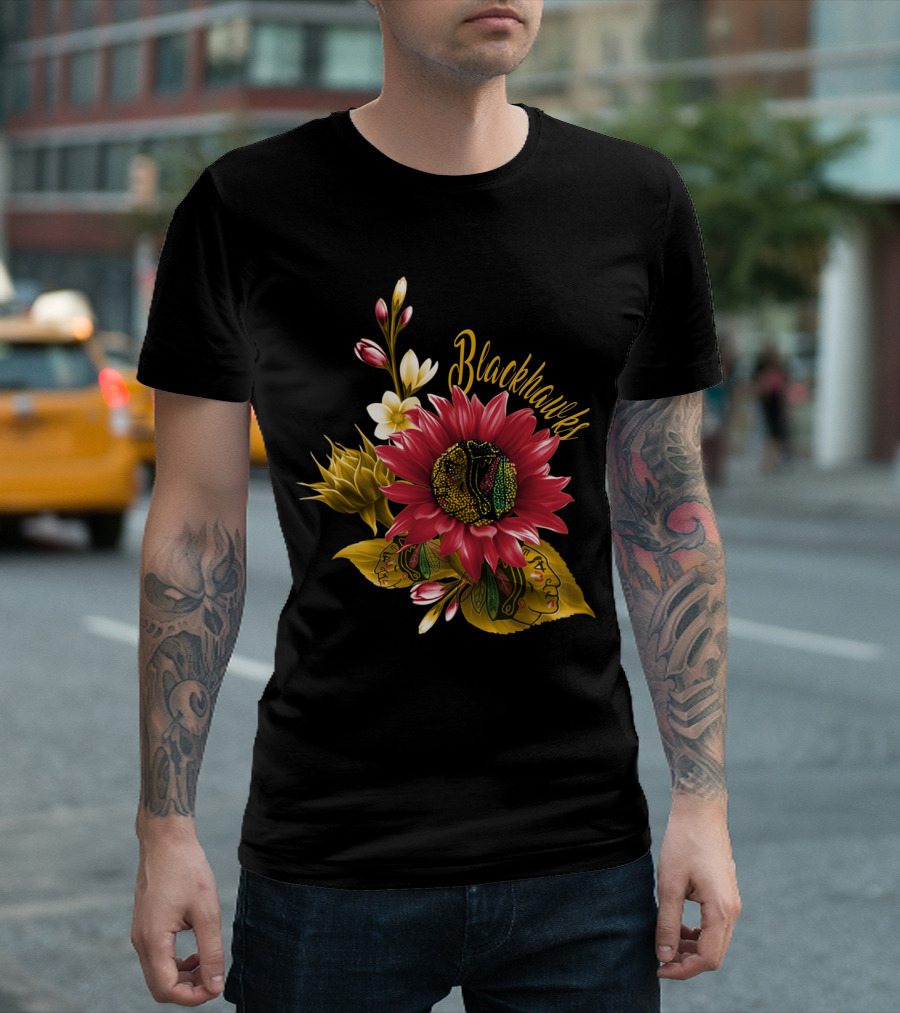 Chicago Blackhawks Floral T-Shirt