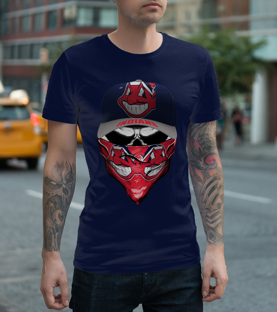 Cleveland Indians Logo Cap And Bandana T-Shirt
