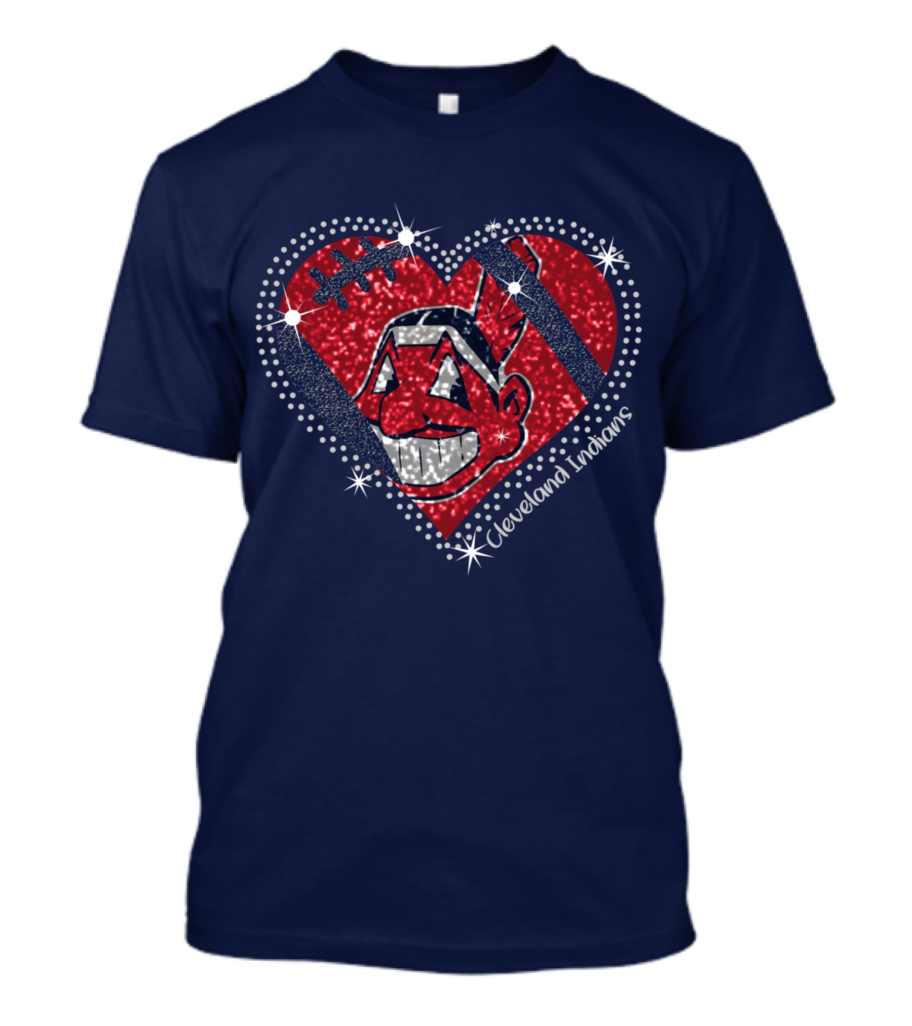 Cleveland Indians Heart Design With Effect T-Shirt