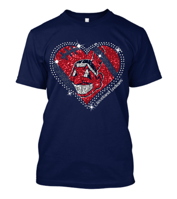 Cleveland Indians Heart Design With Effect T-Shirt