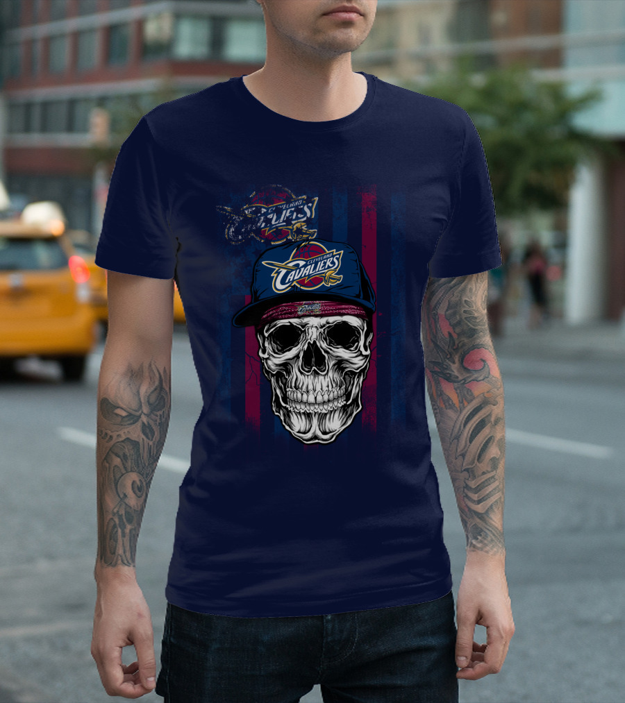 Cleveland Cavaliers Skull With Cap T-Shirt