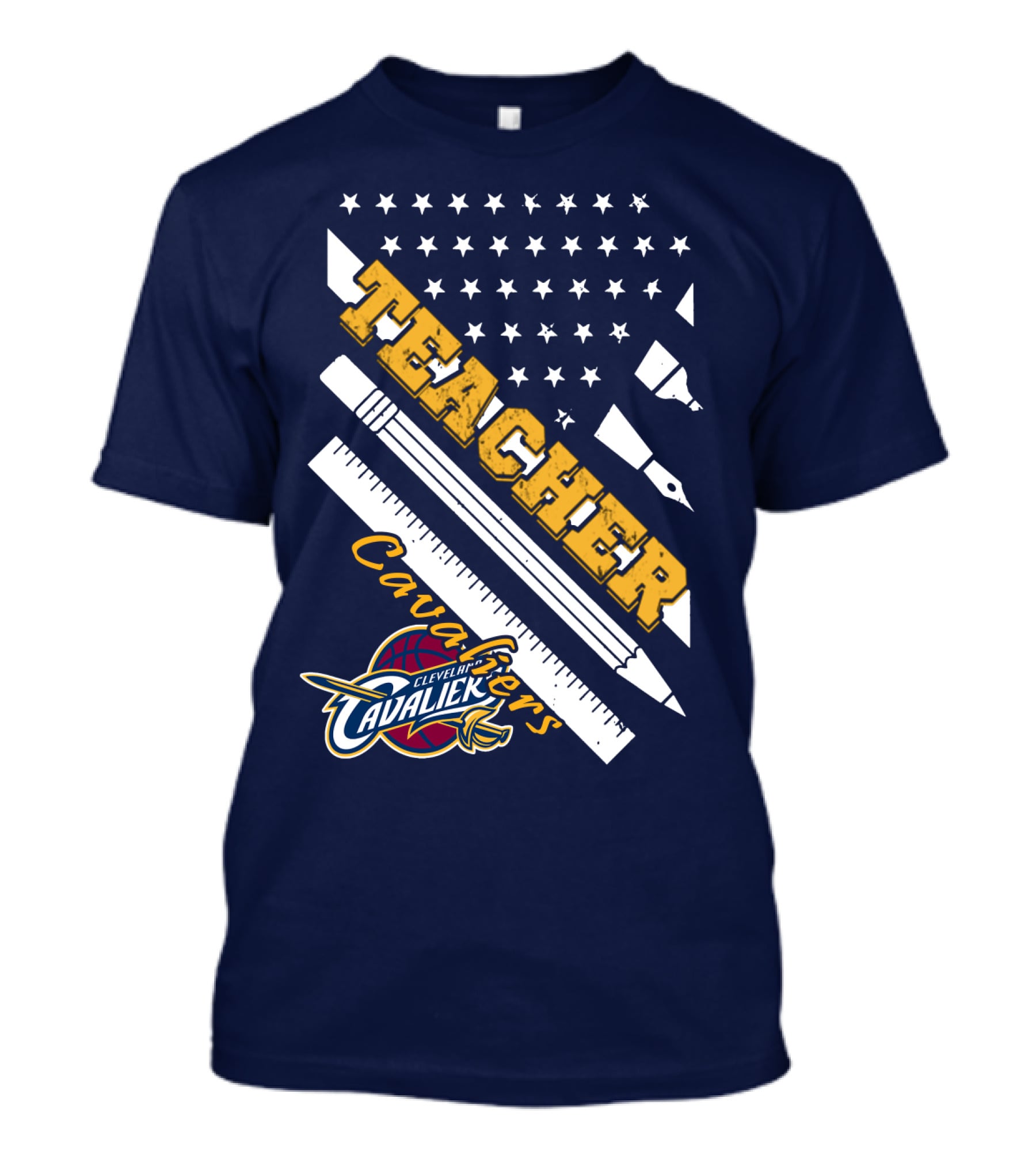 Cleveland Cavaliers Teacher Ruler Pen Stars T-Shirt