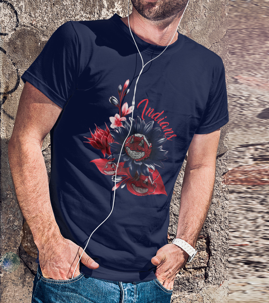 Indians Floral Chief Wahoo T-Shirt