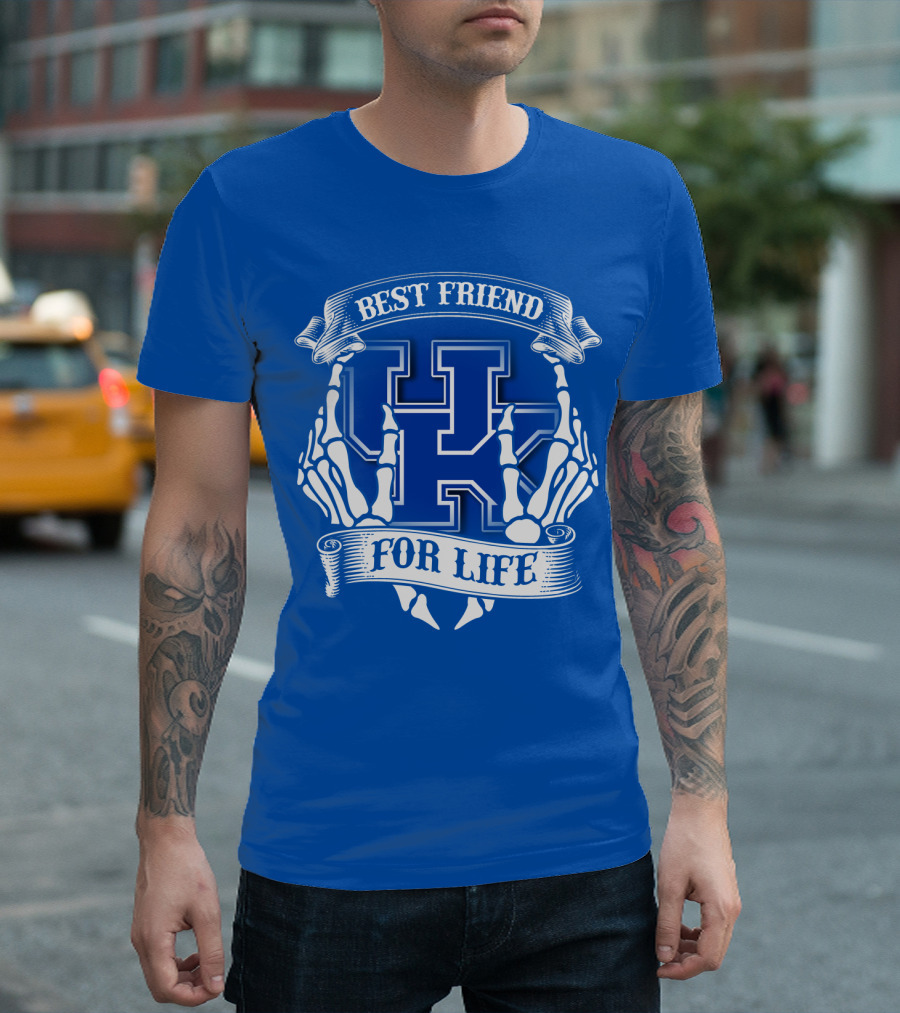Best Friend For Life Kentucky Wildcats Skeleton Hands T-Shirt