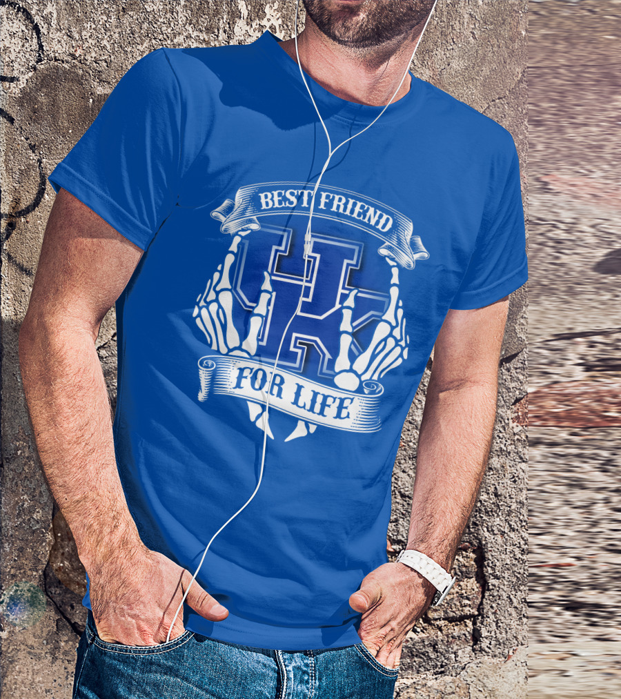 Best Friend For Life Kentucky Wildcats Skeleton Hands T-Shirt