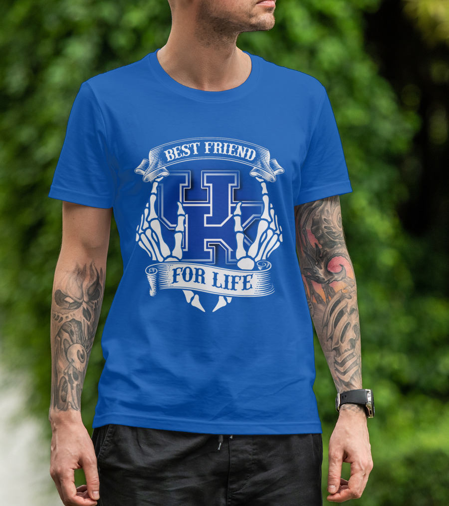 Best Friend For Life Kentucky Wildcats Skeleton Hands T-Shirt