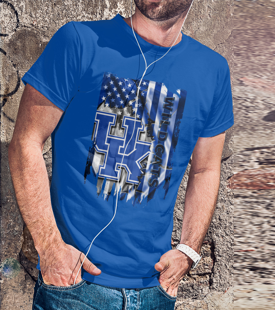 Kentucky Wildcats American Flag Tribute Uk T-Shirt