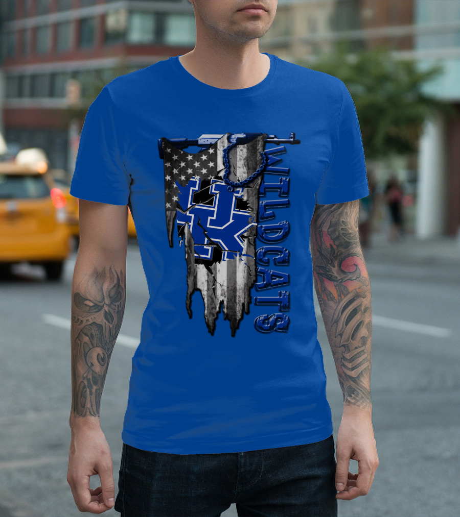 Wildcats American Flag Kentucky Wildcats T-Shirt