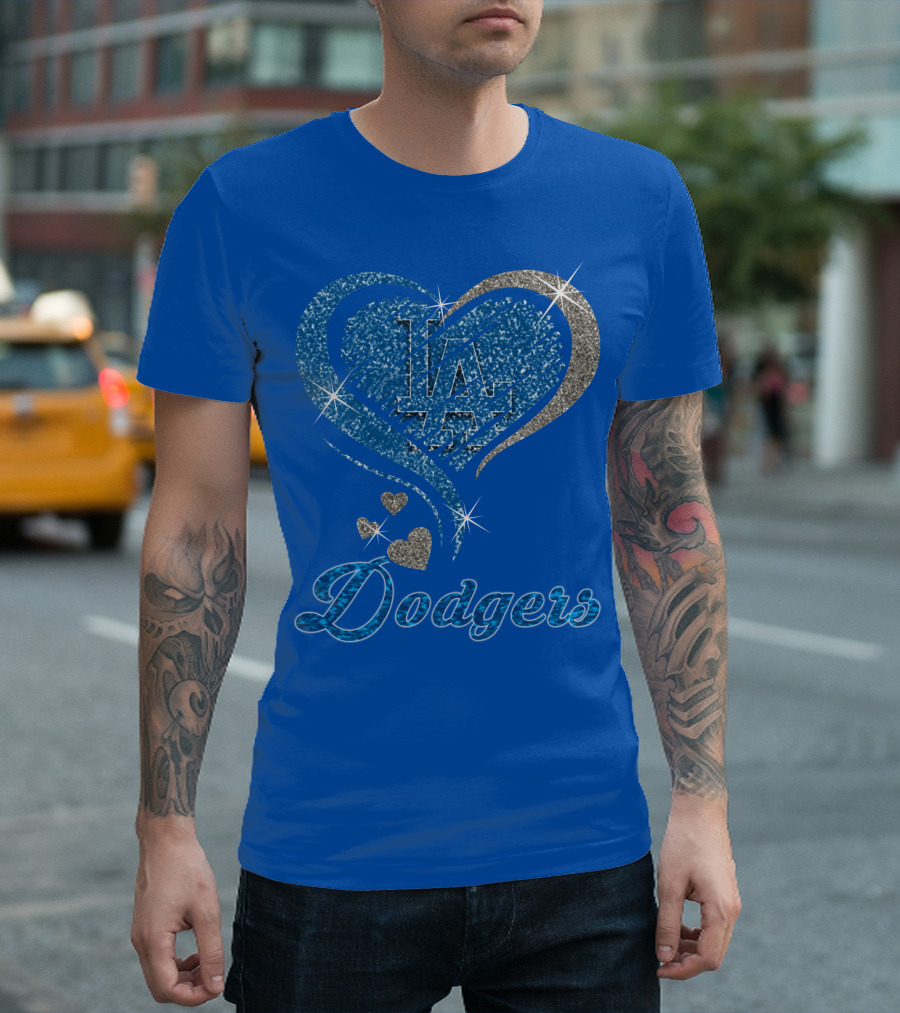Los Angeles Dodgers Heart Logo Mlb Fan T-Shirt