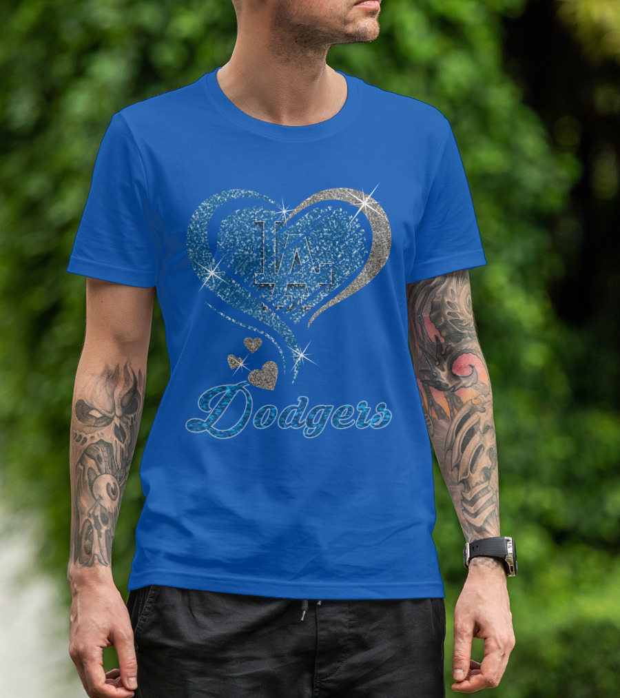 Los Angeles Dodgers Heart Logo Mlb Fan T-Shirt