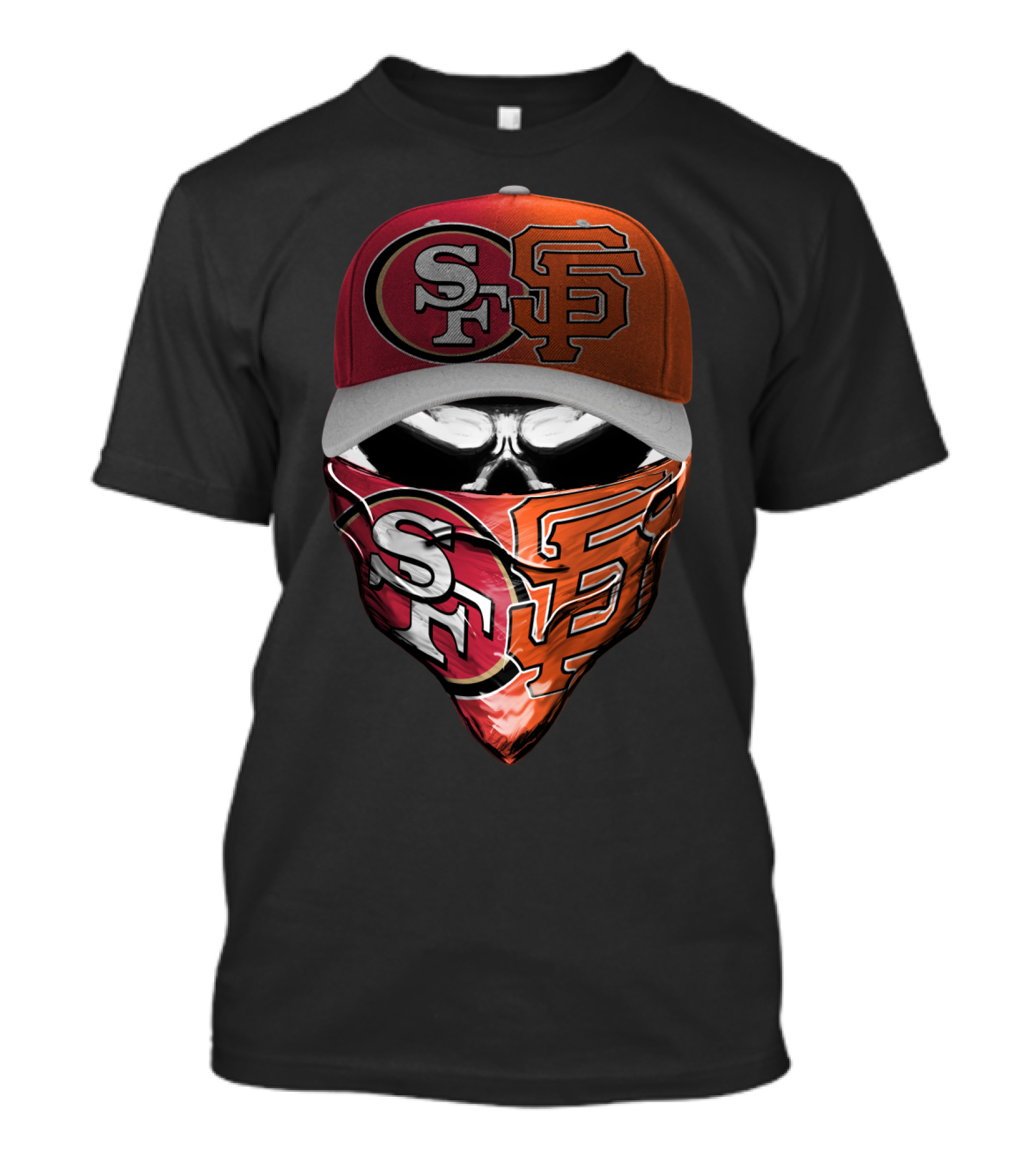 San Francisco Sports Team Logos Skull Cap And Bandana T-Shirt