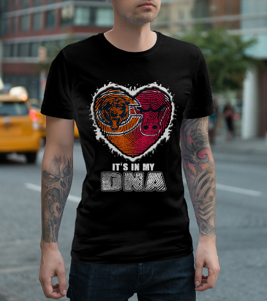 It's In My Dna Bears And Bulls Heart T-Shirt