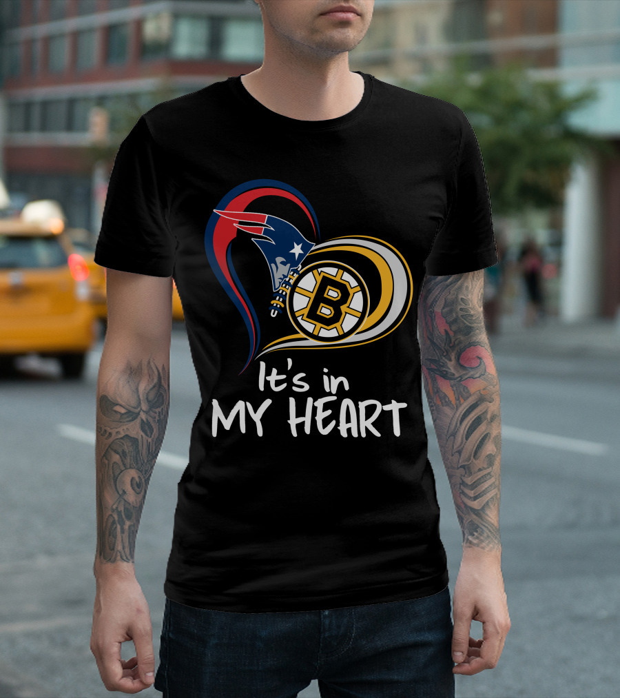 It's In My Heart Patriots Bruins T-Shirt