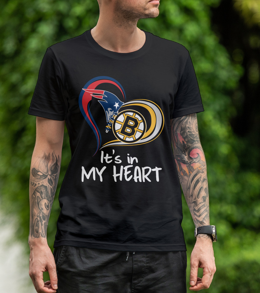 It's In My Heart Patriots Bruins T-Shirt