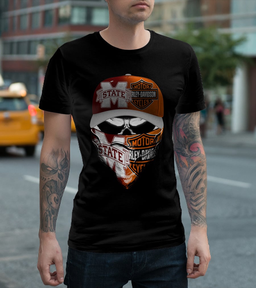 Mississippi State Bulldogs Harley Davidson Motorcycles T-Shirt