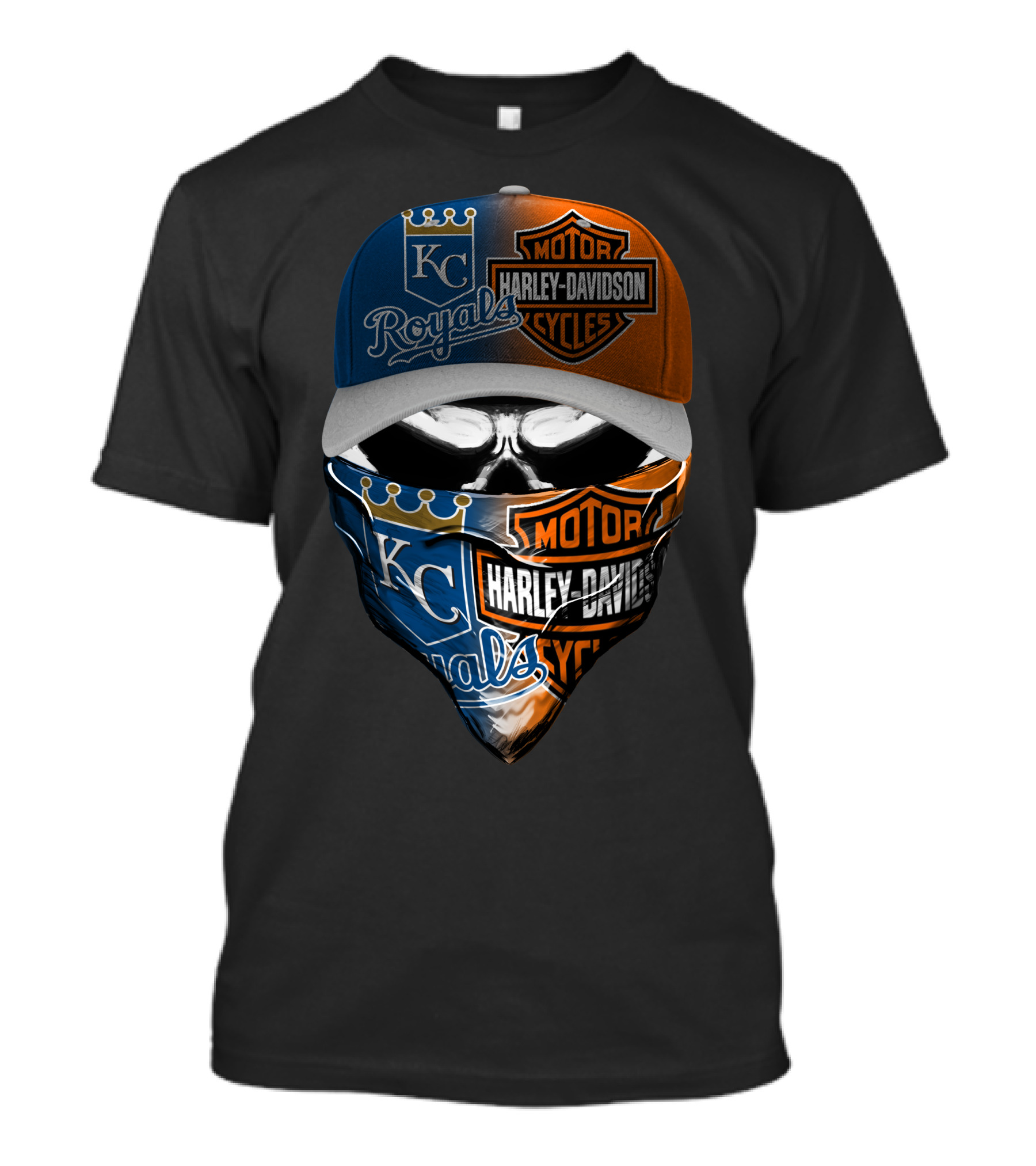 Kc Royals Harley Davidson Motorcycles Skull Mask T-Shirt