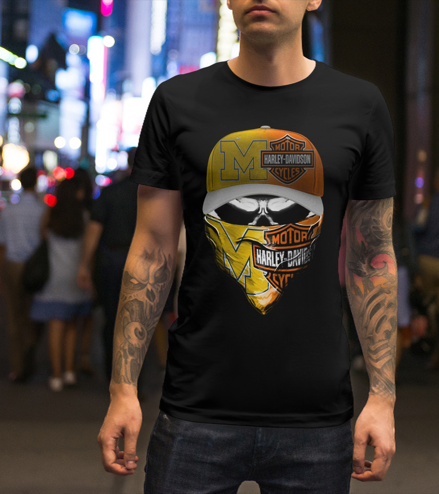 M Harley Davidson Motor Cycles Skull Mask T-Shirt